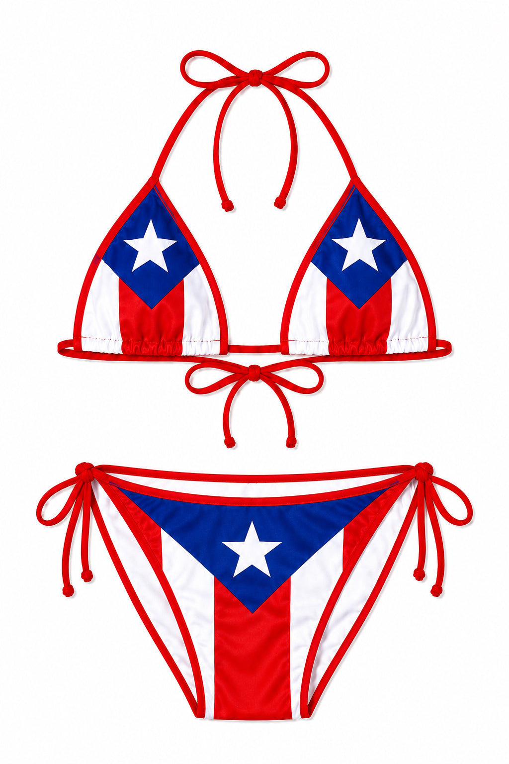 Puerto Rico Flag Two-piece Bikini Swimsuit Set- One Size Fits Most
