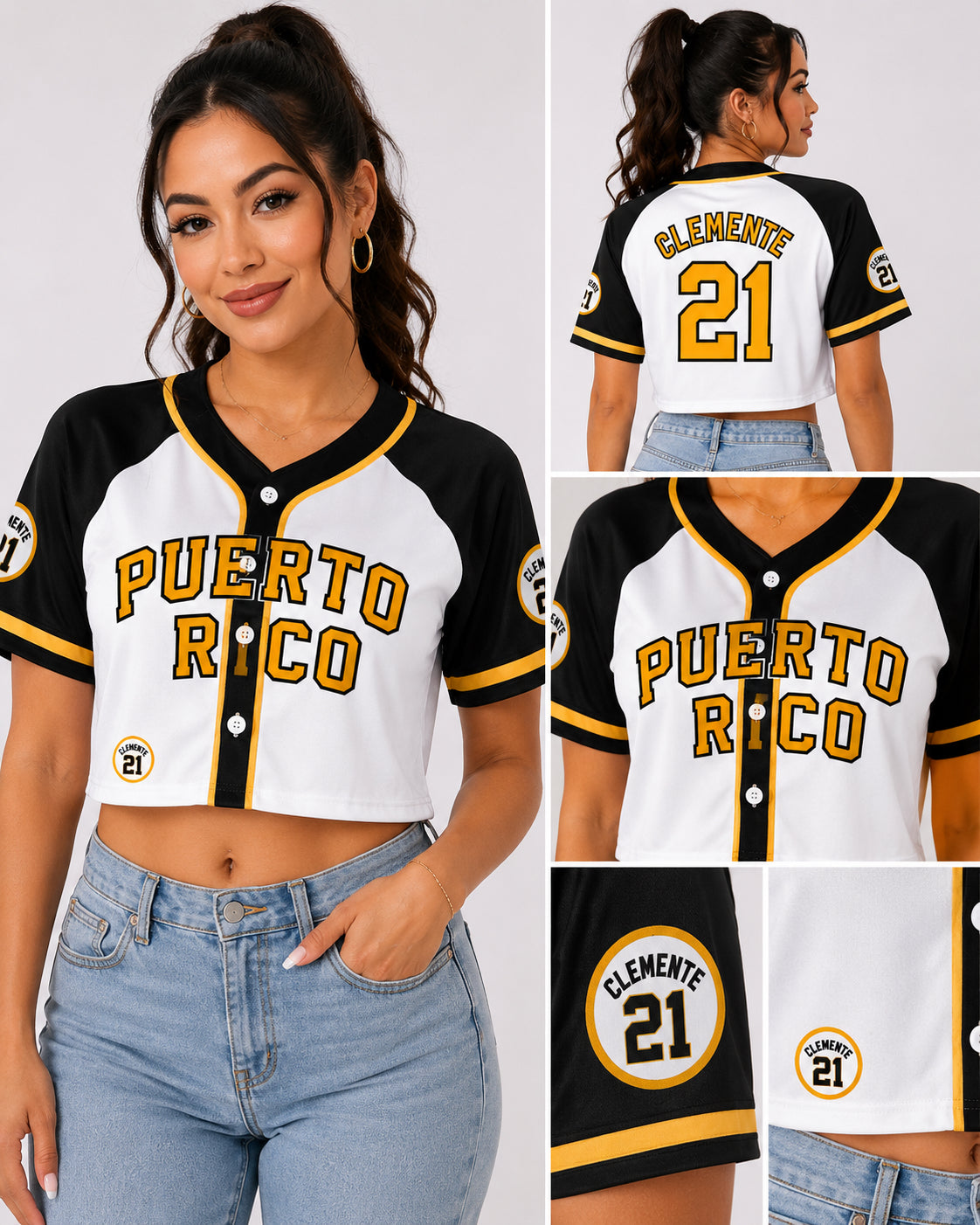 Clemente Puerto Rico Crop Jersey